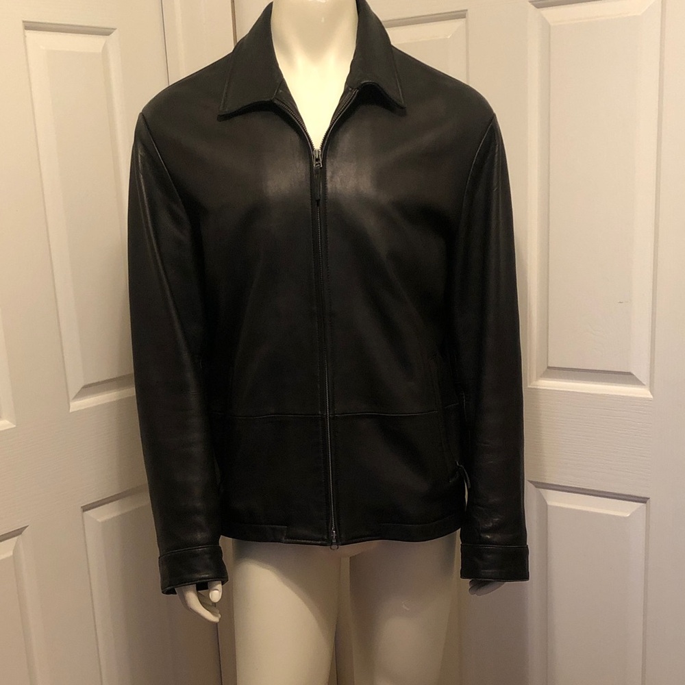 Banana Republic Men's Black Leather Jacket